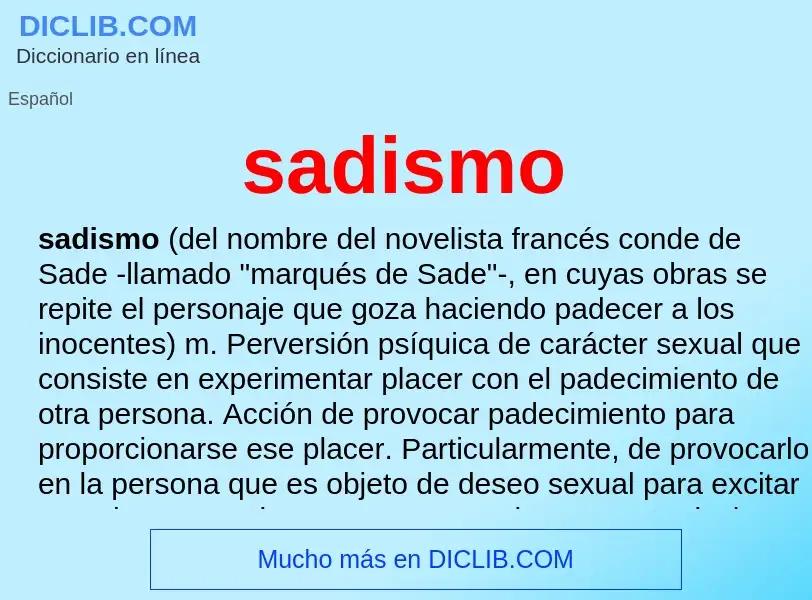 ¿Qué es sadismo? - significado y definición