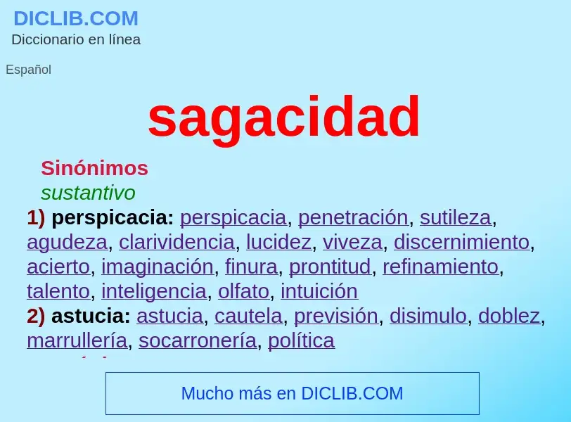 What is sagacidad - meaning and definition