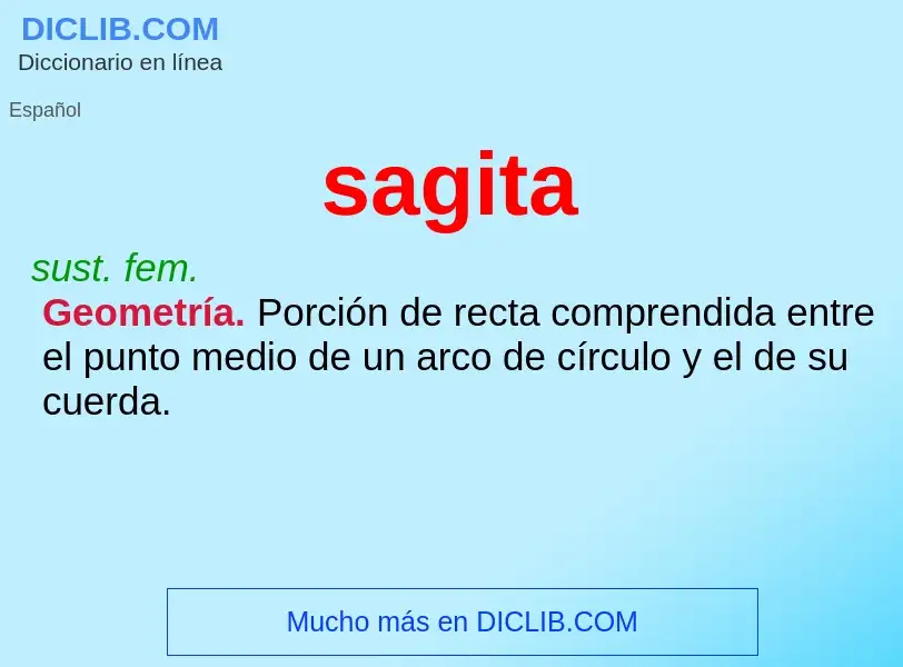 What is sagita - meaning and definition