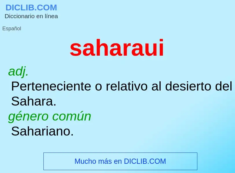 What is saharaui - meaning and definition