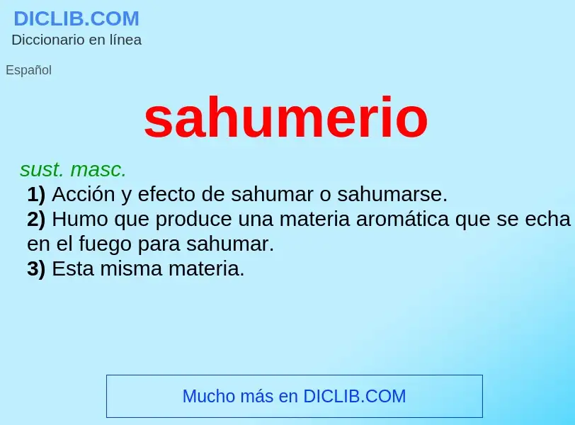 What is sahumerio - meaning and definition