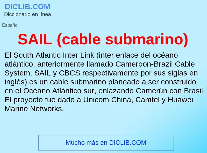 Τι είναι SAIL (cable submarino) - ορισμός