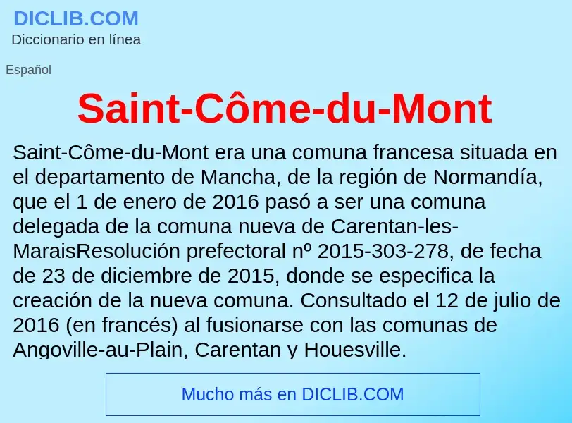 Τι είναι Saint-Côme-du-Mont - ορισμός