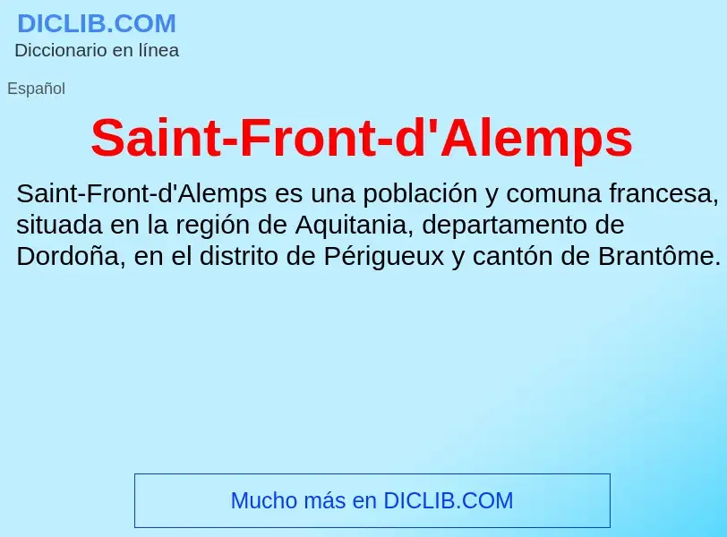 ¿Qué es Saint-Front-d'Alemps? - significado y definición