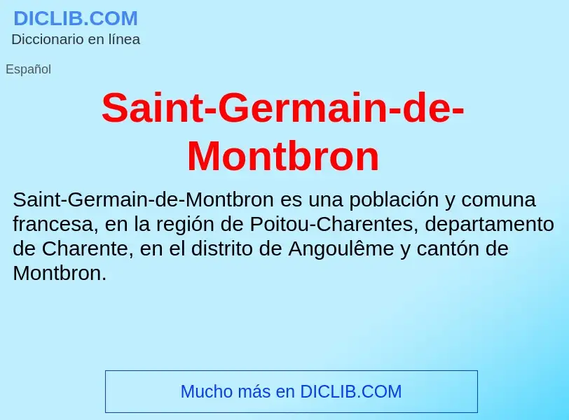 Τι είναι Saint-Germain-de-Montbron - ορισμός