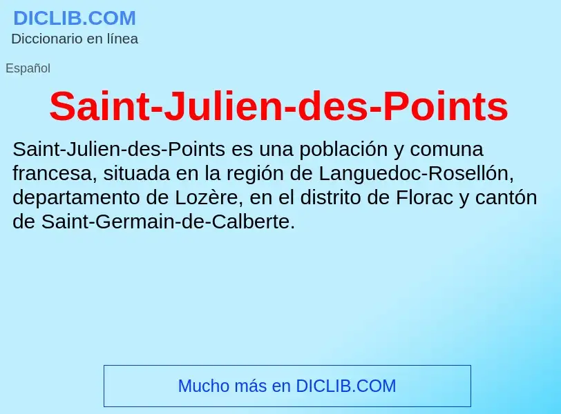 What is Saint-Julien-des-Points - meaning and definition