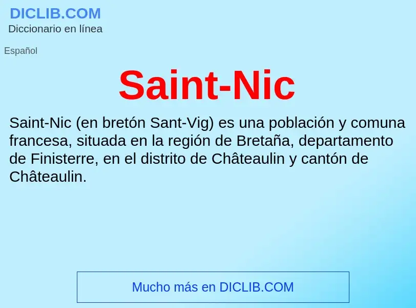 O que é Saint-Nic - definição, significado, conceito