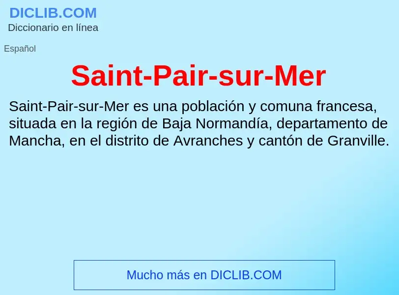 What is Saint-Pair-sur-Mer - definition