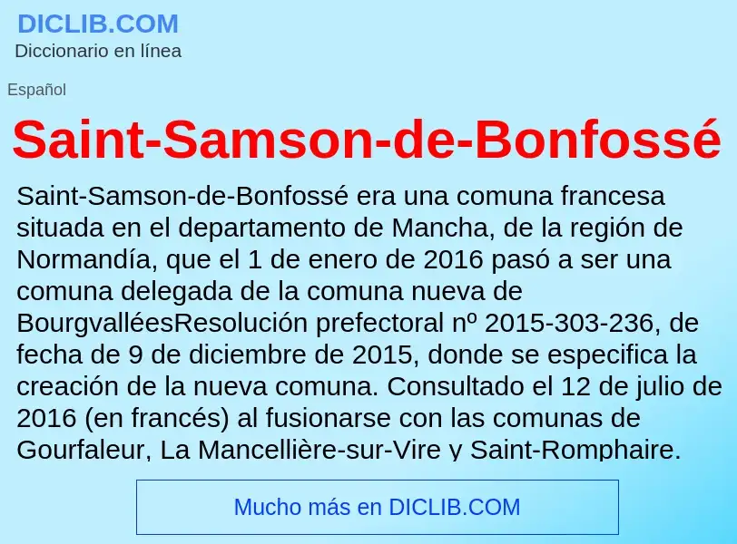 Что такое Saint-Samson-de-Bonfossé - определение