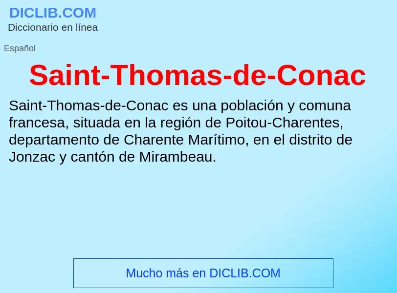 What is Saint-Thomas-de-Conac - definition