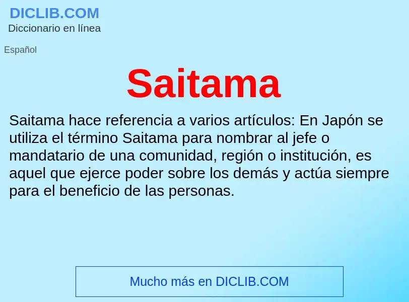 What is Saitama - definition