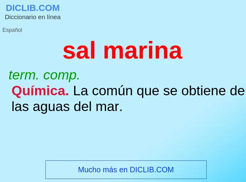 ¿Qué es sal marina? - significado y definición