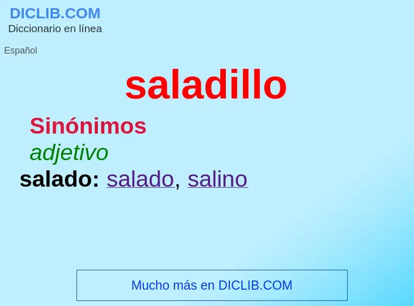 O que é saladillo - definição, significado, conceito