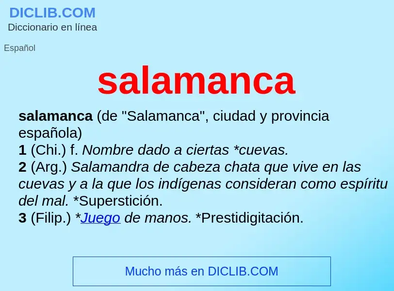 What is salamanca - meaning and definition