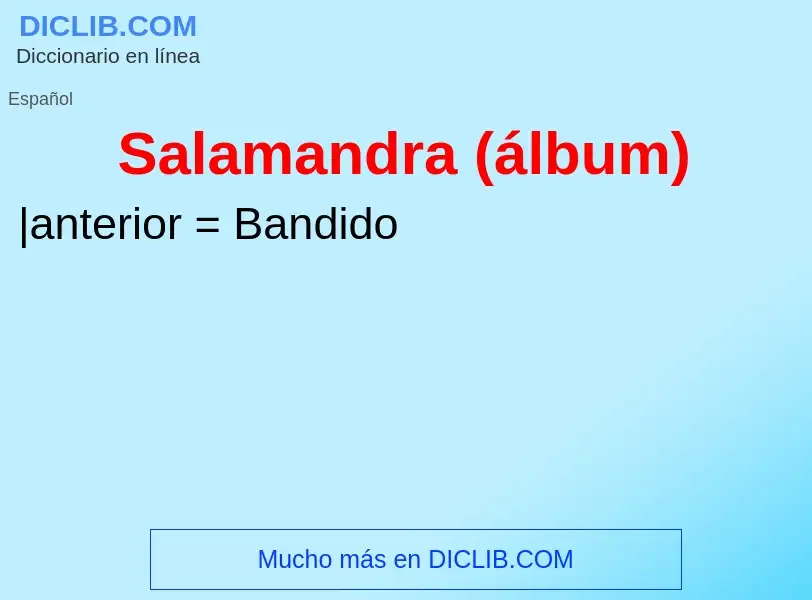 What is Salamandra (álbum) - definition