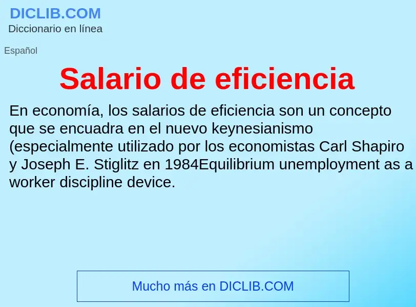 What is Salario de eficiencia - meaning and definition