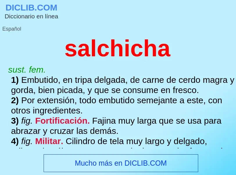 ¿Qué es salchicha? - significado y definición