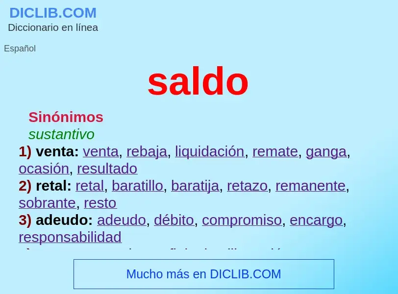 What is saldo - definition