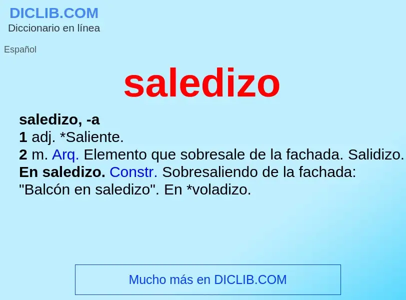 O que é saledizo - definição, significado, conceito