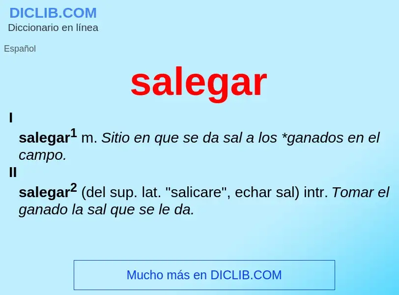 ¿Qué es salegar? - significado y definición