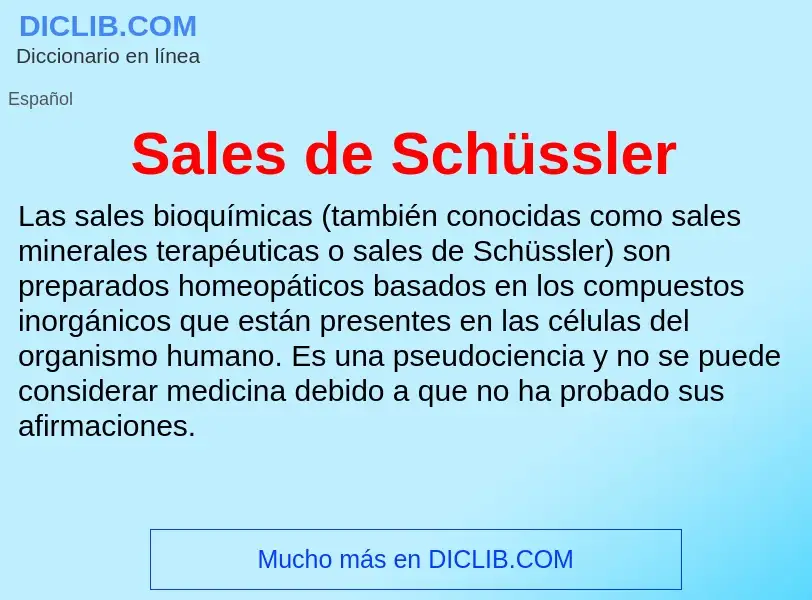 ¿Qué es Sales de Schüssler? - significado y definición