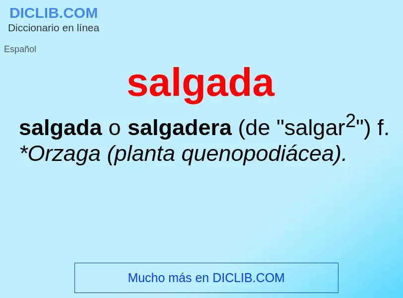 ¿Qué es salgada? - significado y definición