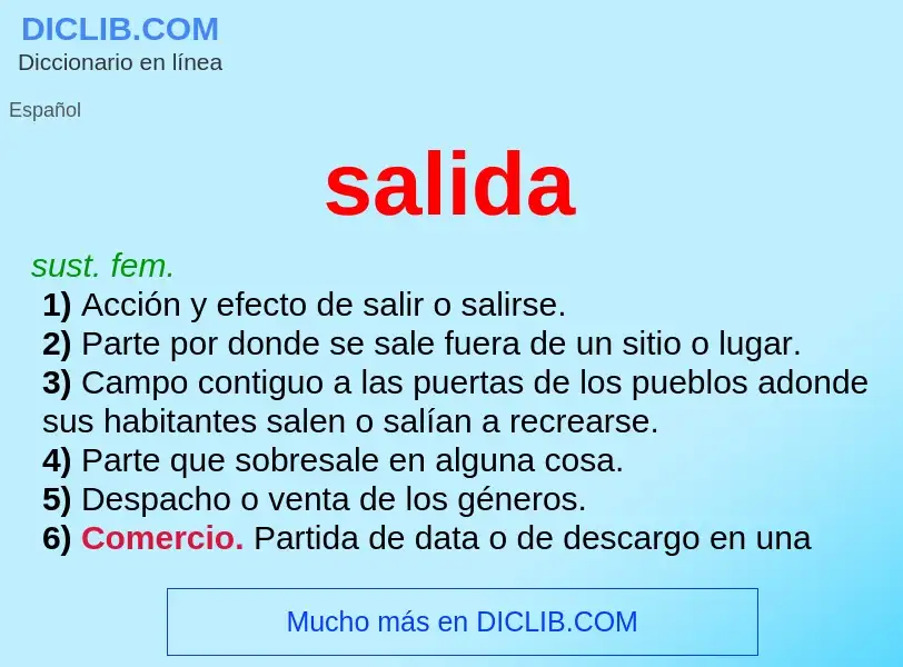 What is salida - meaning and definition