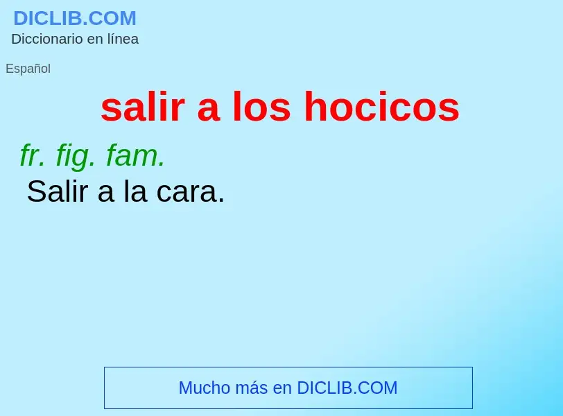 Was ist salir a los hocicos - Definition