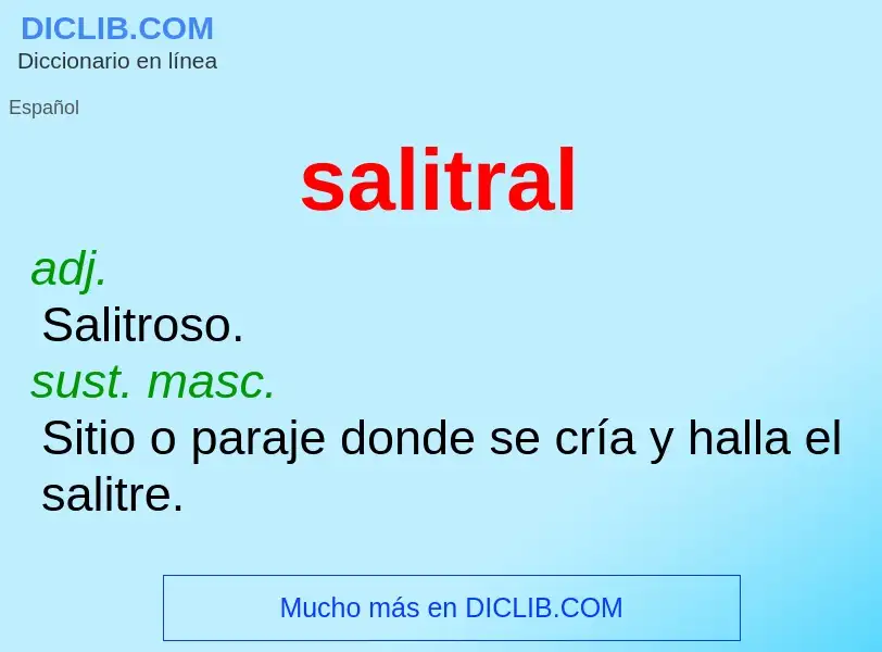 ¿Qué es salitral? - significado y definición