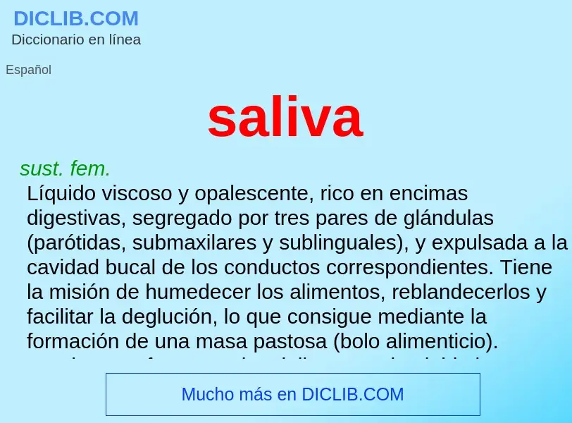 O que é saliva - definição, significado, conceito