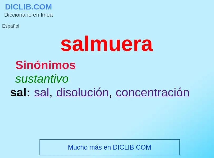 What is salmuera - definition