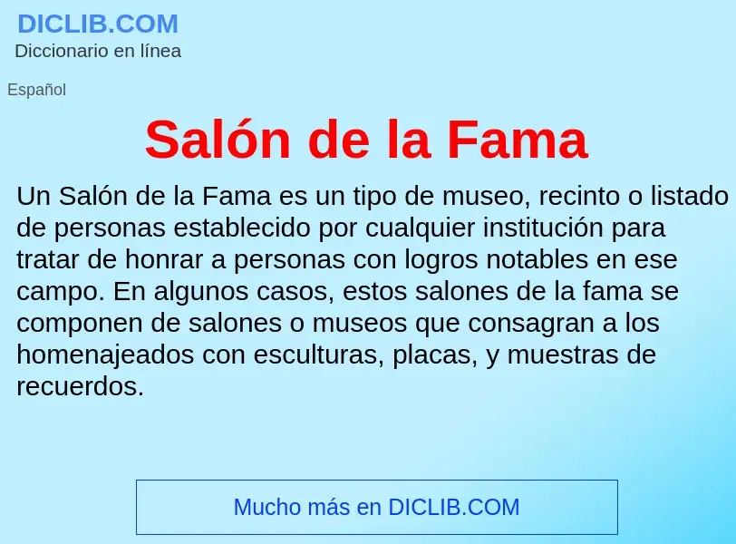 What is Salón de la Fama - meaning and definition