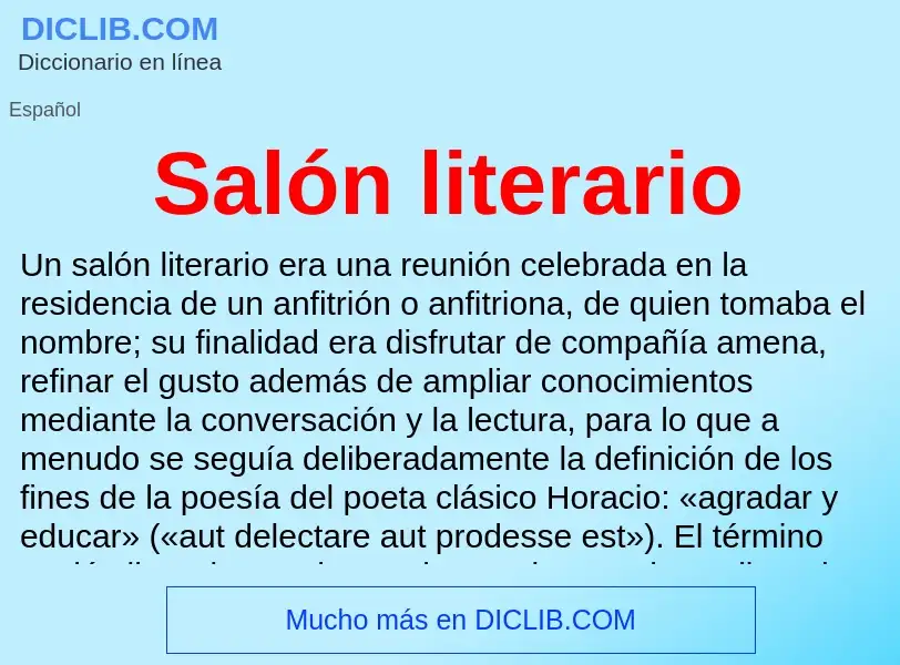 ¿Qué es Salón literario? - significado y definición