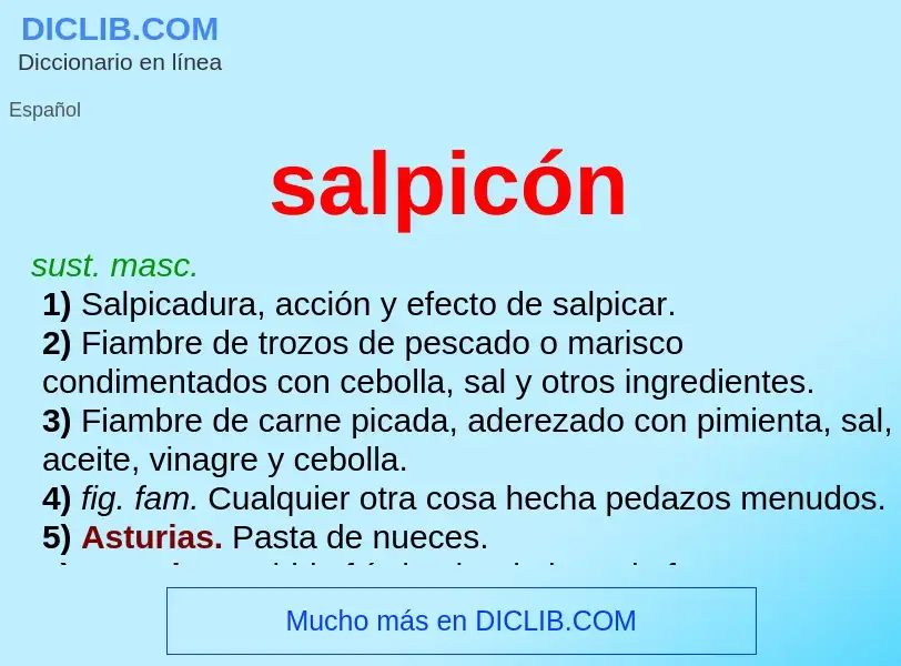 ¿Qué es salpicón? - significado y definición