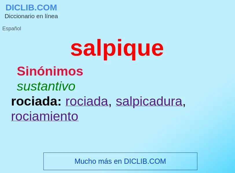 ¿Qué es salpique? - significado y definición