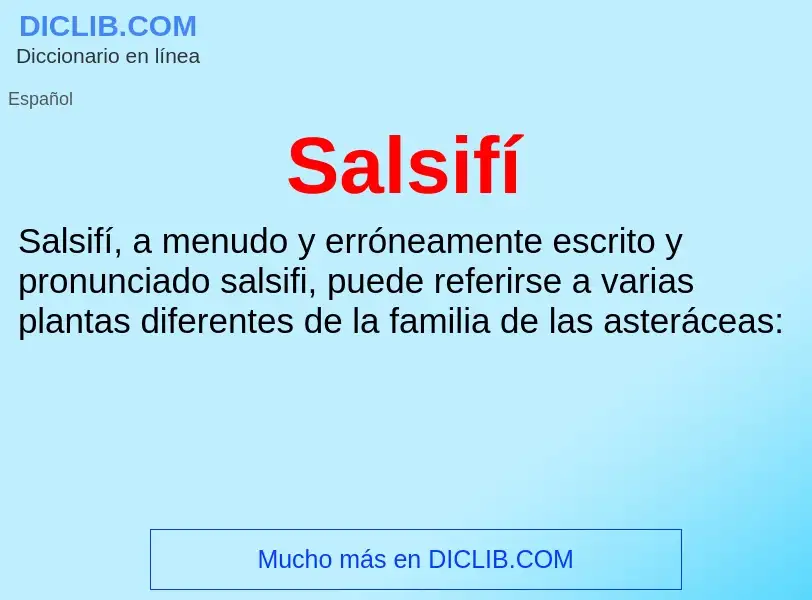 ¿Qué es Salsifí? - significado y definición