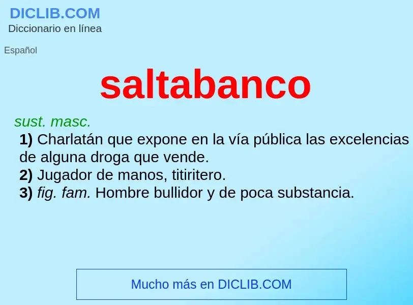 ¿Qué es saltabanco? - significado y definición