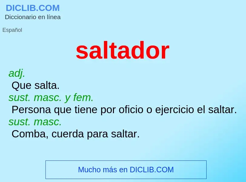 ¿Qué es saltador? - significado y definición