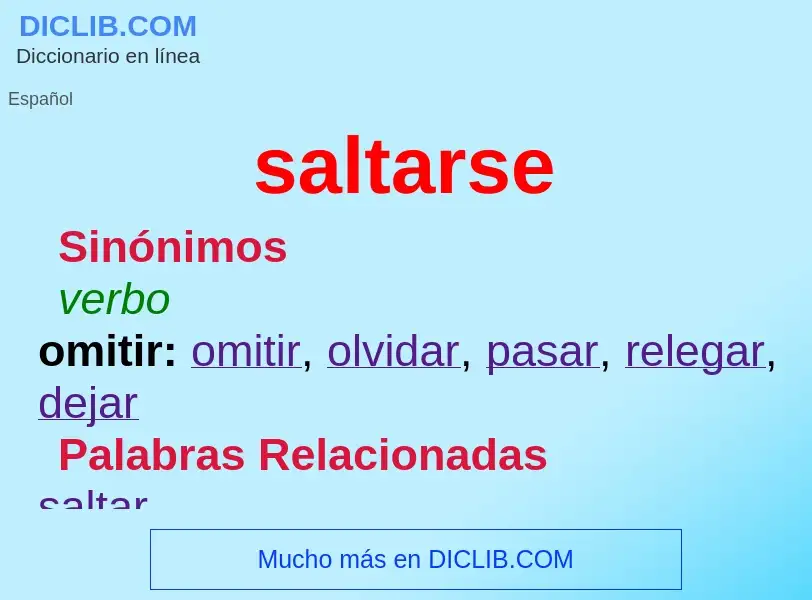 ¿Qué es saltarse? - significado y definición