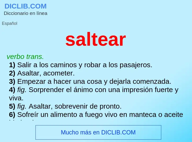 What is saltear - meaning and definition