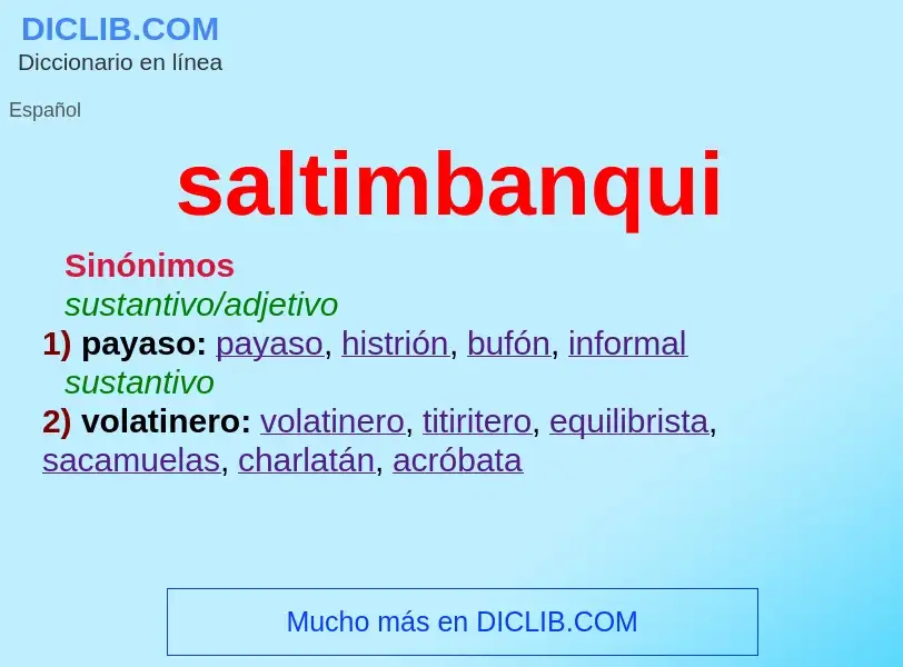 Wat is saltimbanqui - definition