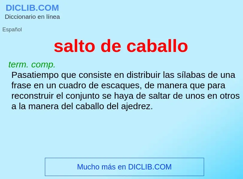 What is salto de caballo - meaning and definition