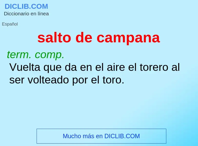 What is salto de campana - meaning and definition