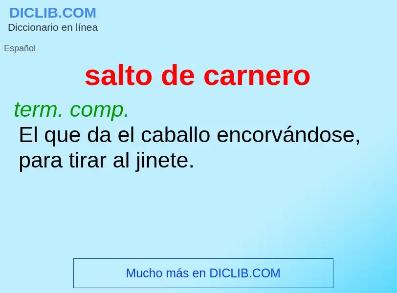 ¿Qué es salto de carnero? - significado y definición