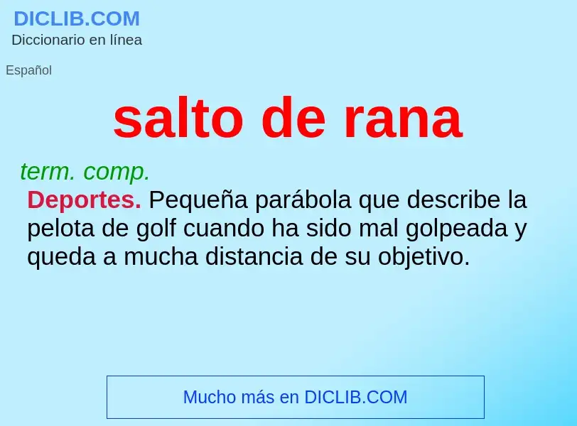 ¿Qué es salto de rana? - significado y definición