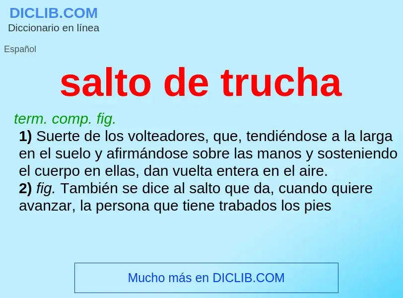 ¿Qué es salto de trucha? - significado y definición