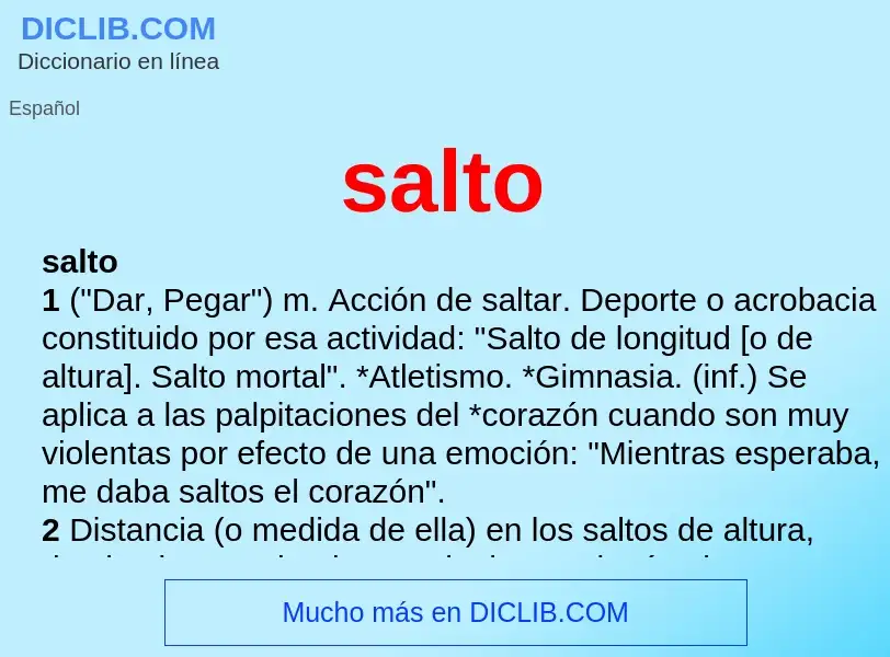 ¿Qué es salto? - significado y definición