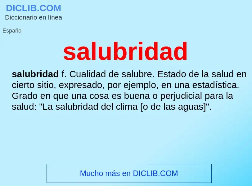 Wat is salubridad - definition