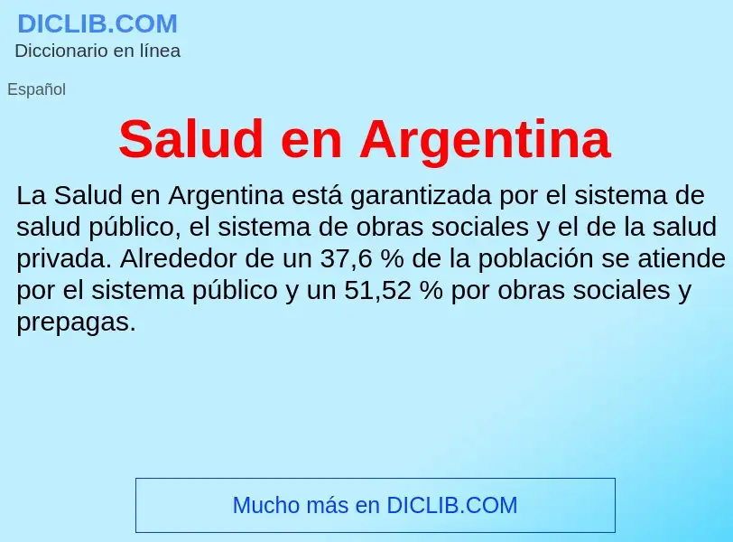 Что такое Salud en Argentina - определение