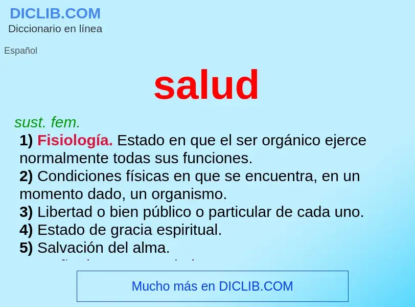 What is salud - meaning and definition